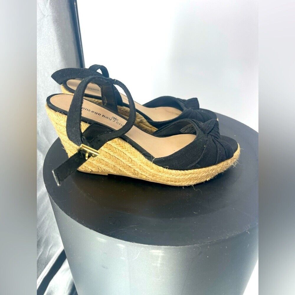 Montego Bay espadrilles women's black sandal,‎ size 7